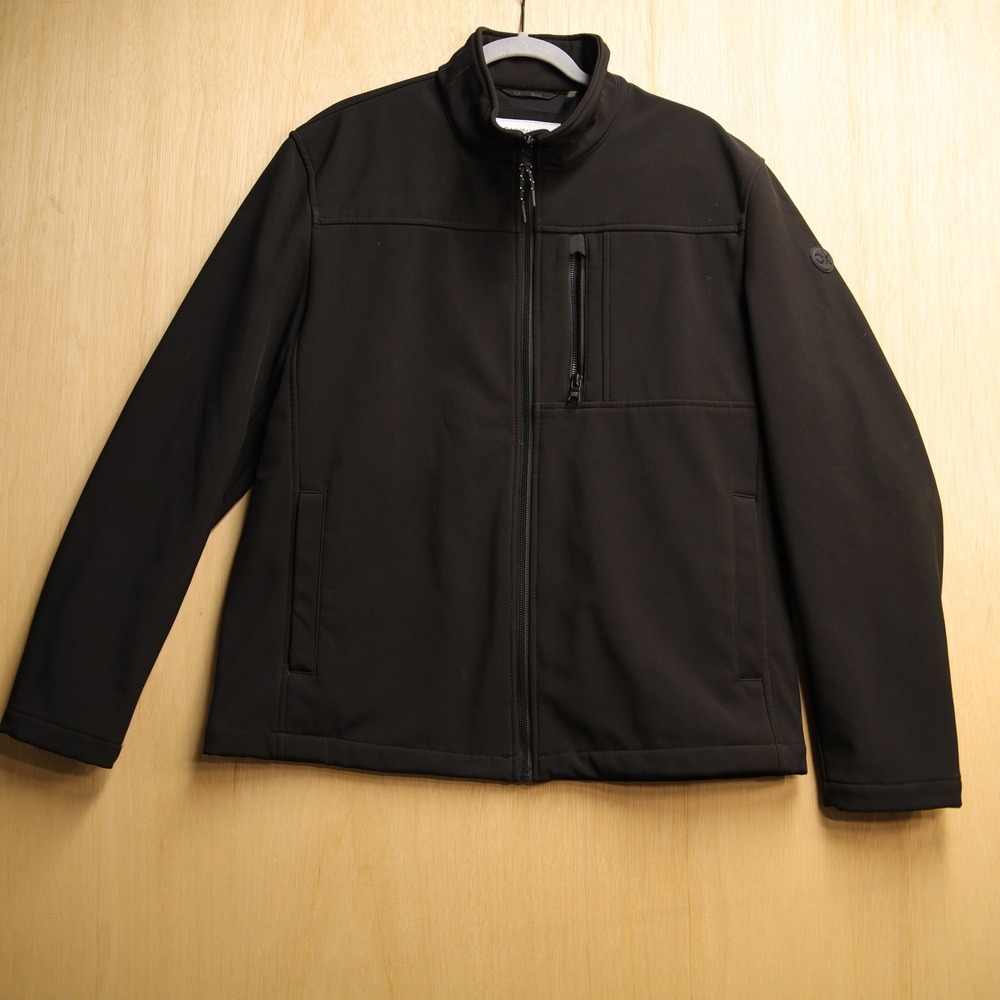 Calvin Klein Mens Softshell Jacket Black Full Zip Large CM102224